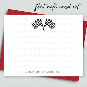 Racing Flaggen Grußkarten Set, personalisierte flache Grußkarten, Briefpapier-Set