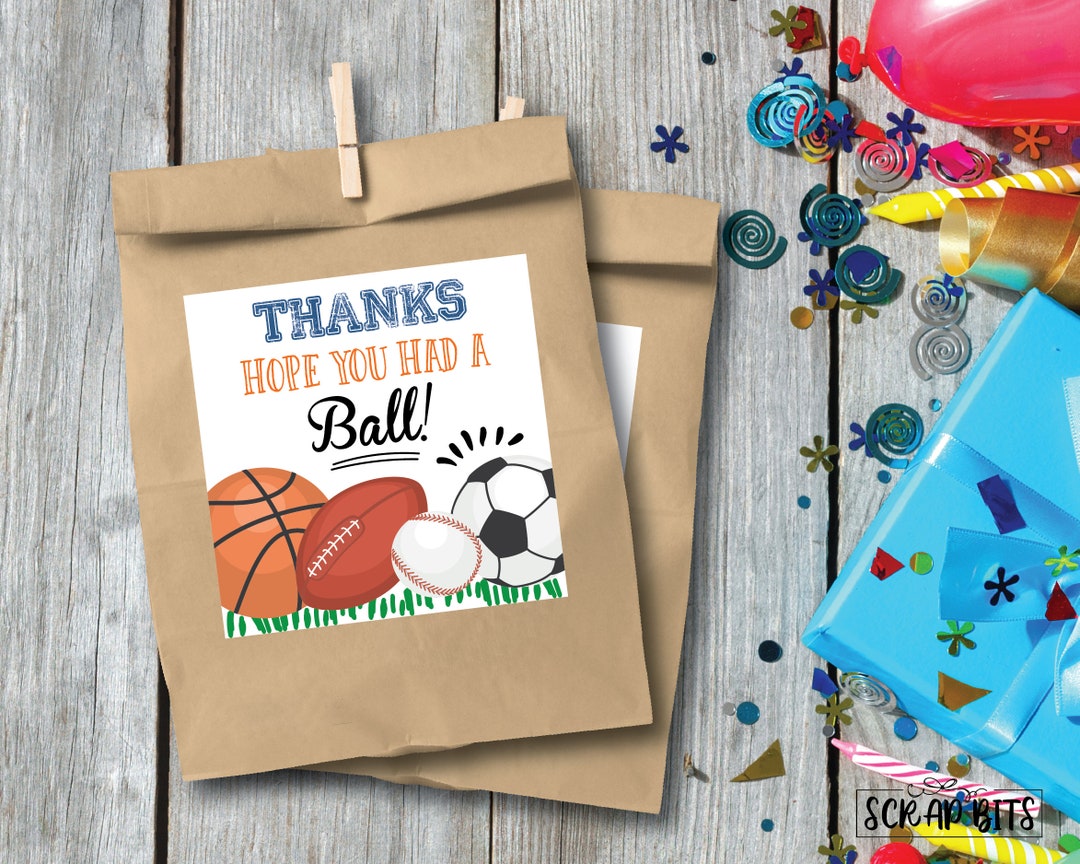 Hope You Had A Ball Favor Tags . Printable Sports Birthday - Etsy