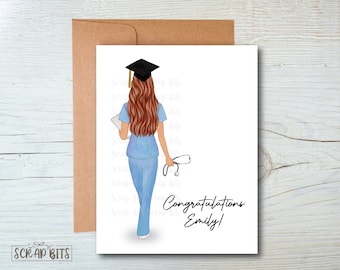 Nurse Graduation Card, Congratulations Nurse Card, Personalized Graduation Greeting Card for Nurse Graduates