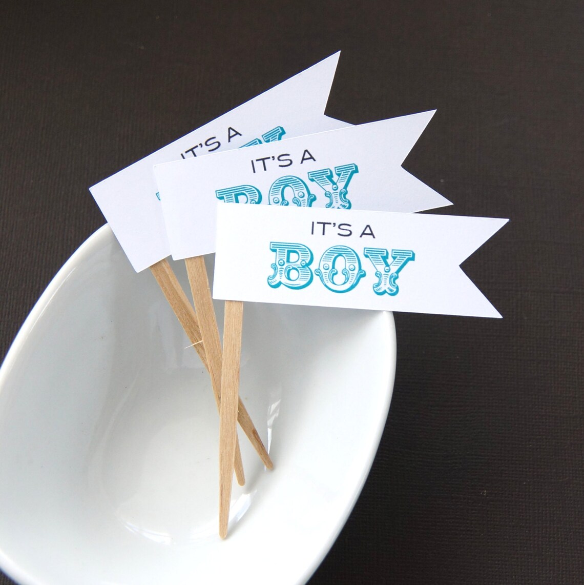 It's A Boy DIY Cupcake Topper Kit Flag Cupcake Toppers Etsy