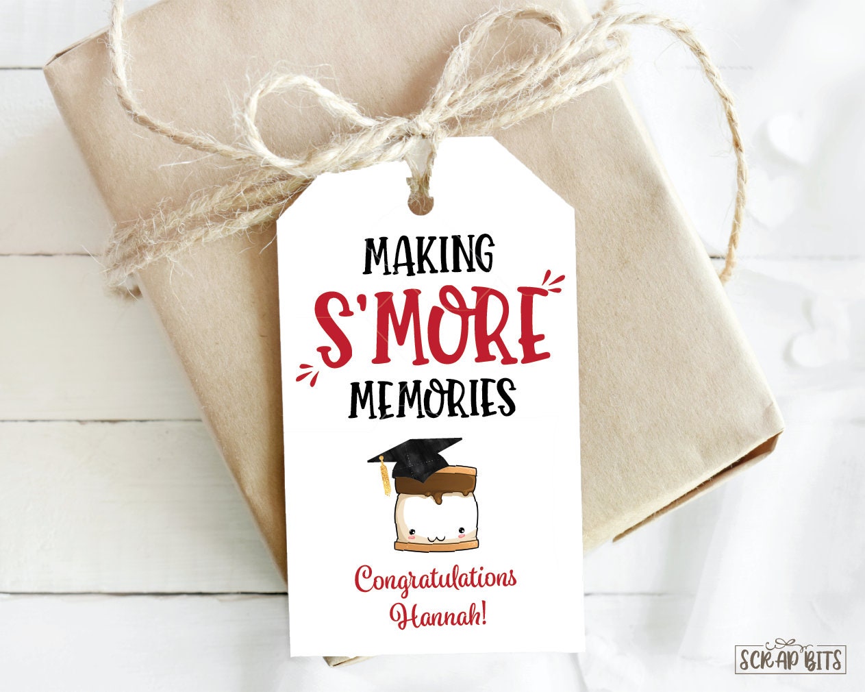 S'more Graduation Tags . Making S'more Memories, Class of 2022 Tags . Personalized Graduation Favor Tags . 2 x 3.5 inches . Qty 10