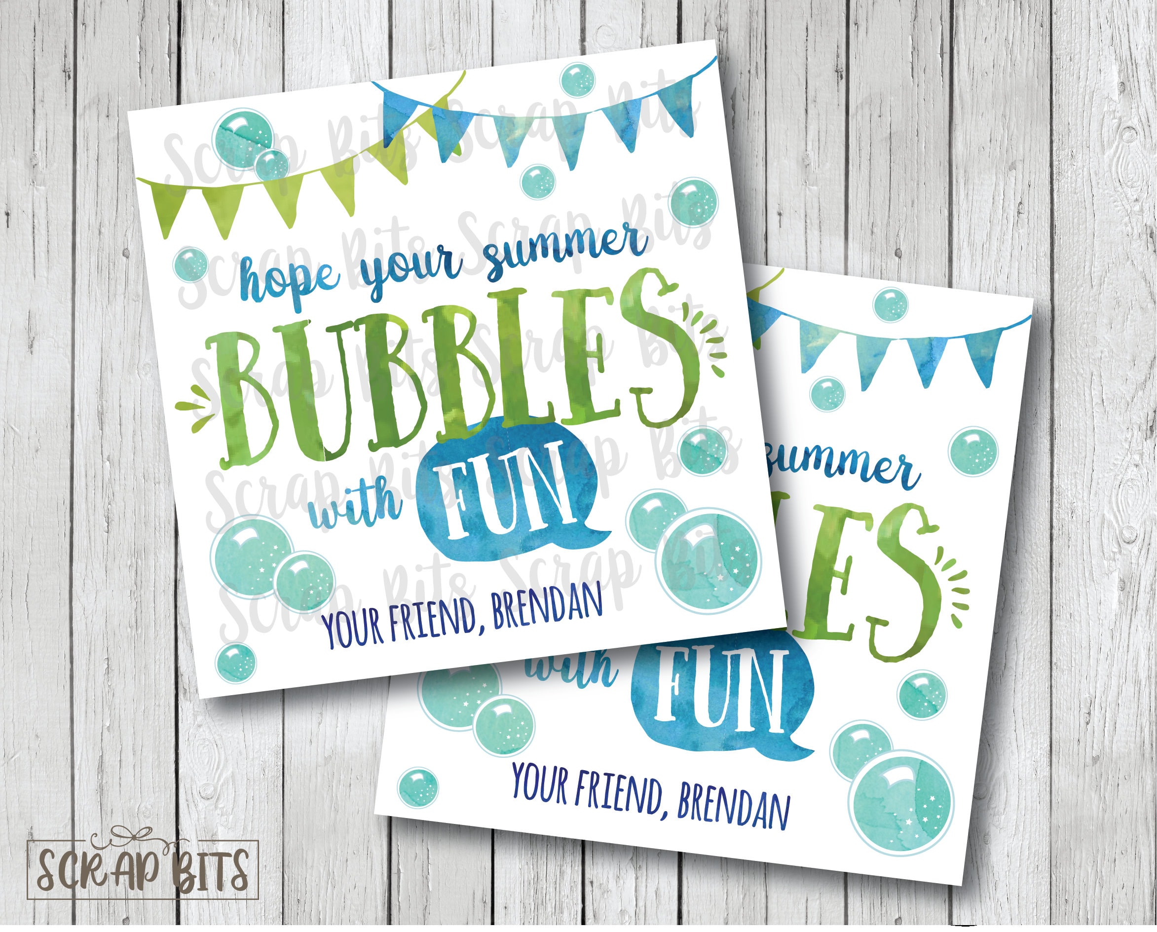 Hope Your Summer Bubbles With Fun Personalized Printable Etsy UK