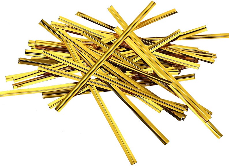 50 Metallic Gold Twist Ties Etsy