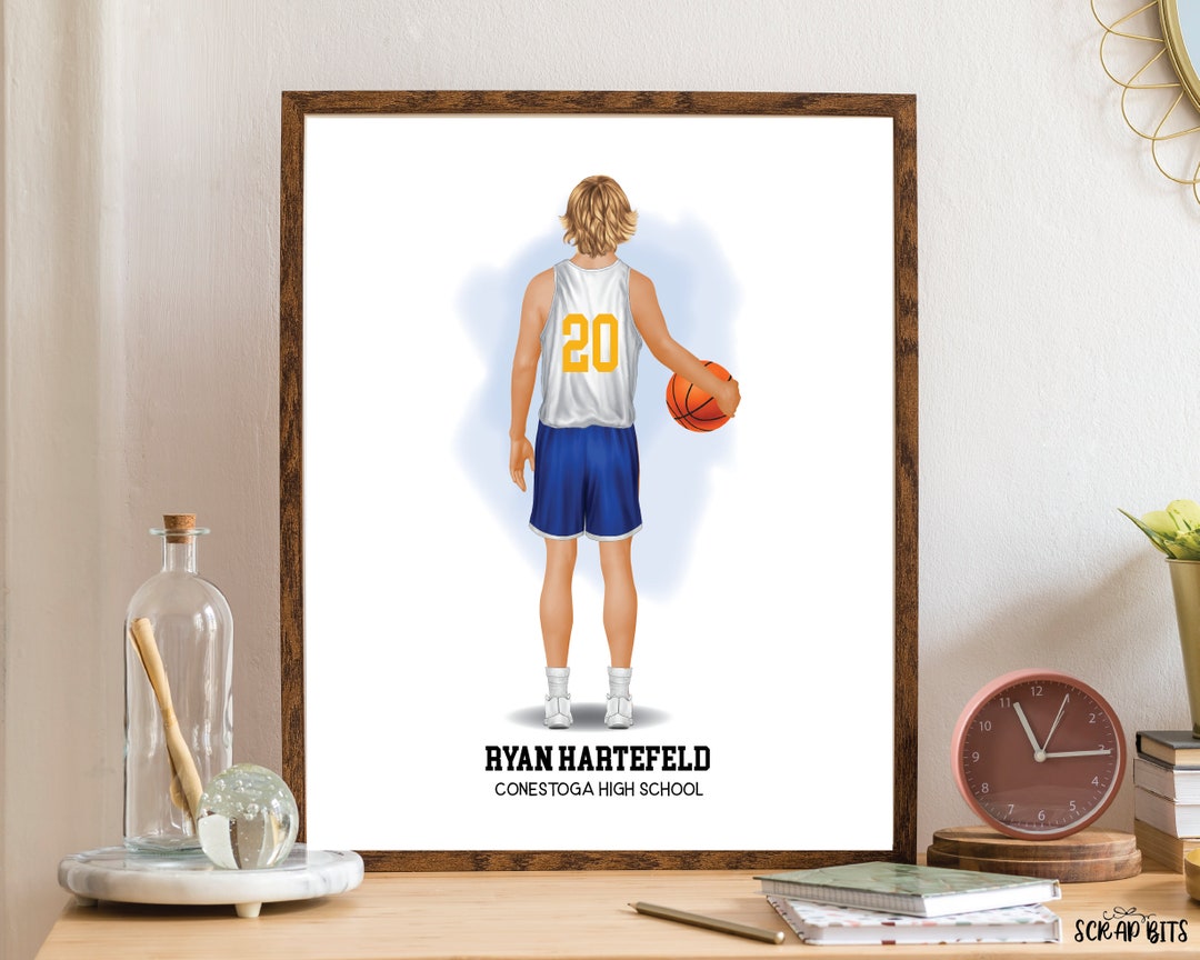 Personalized Basketball Print, Basketball Gift, Basketball Portrait