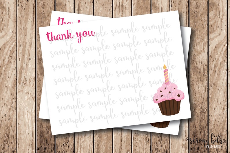 Instant Download . Printable Thank You Cards . Cupcake Thank | Etsy