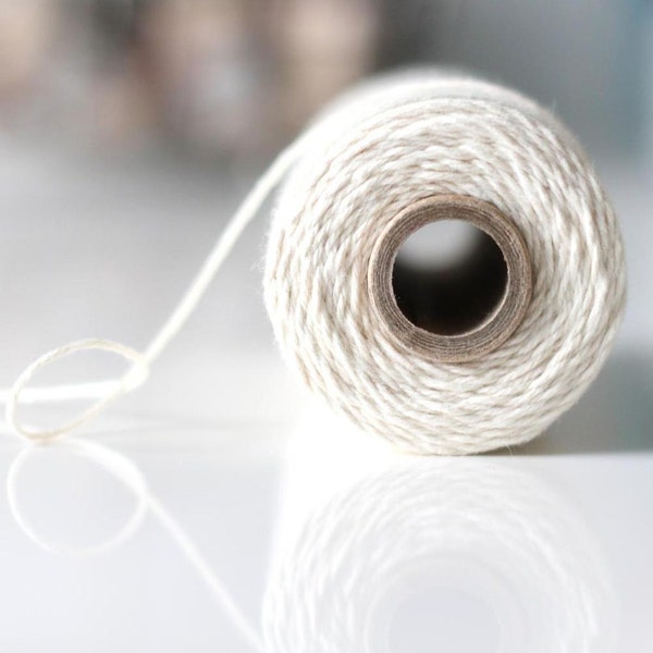 240 Yards (Full Spool) of Bakers Twine . Solid Natural White