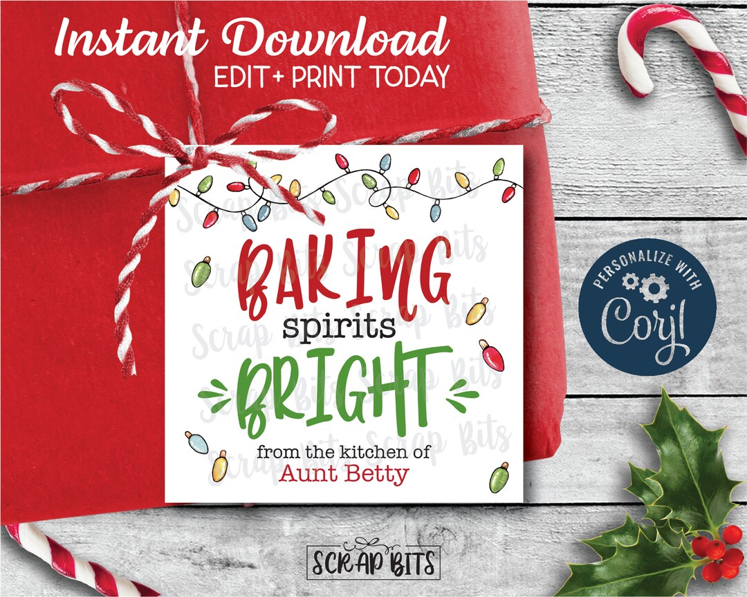 EDITABLE Printable Christmas Tags Christmas Baking Tags - Etsy