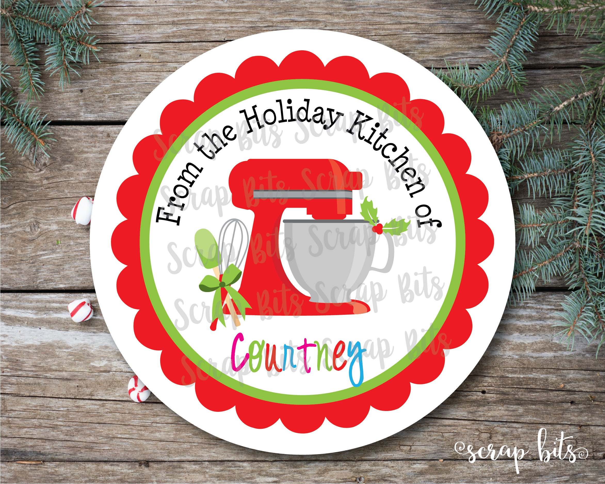 Personalized Christmas Mixer Stickers Baking Labels or Tags Etsy