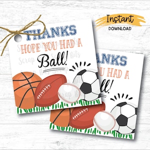 I Had A Ball Printable Tags