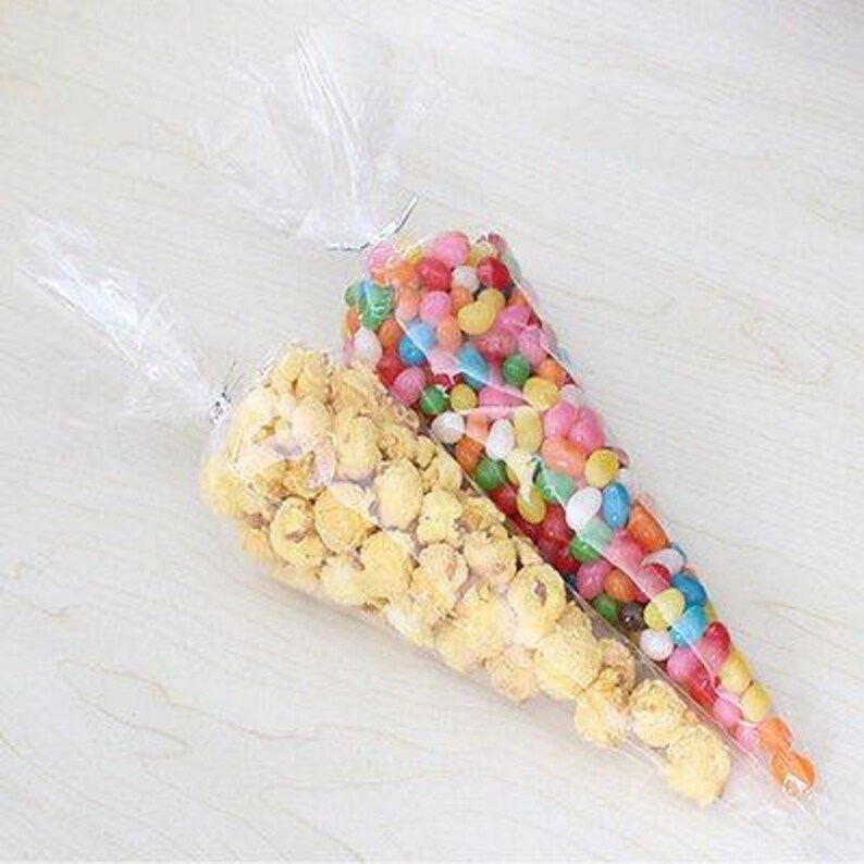 25 Clear Cone Bags . Clear Cone Favor Bags . 6 X 12 Inches Etsy