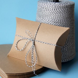 25 Medium Kraft Pillow Boxes for Treats, Packaging & Gift Wrap . 4.5 x 4.5 x 1.5 inches image 4