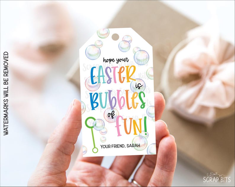 PRINTED Easter Gift Tags, Hope You Easter is Bubbles of Fun ...