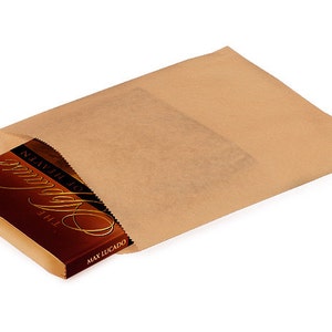 25 Flat Kraft Bags . Kraft Paper Favor Bags . 8.5 x 11 image 4
