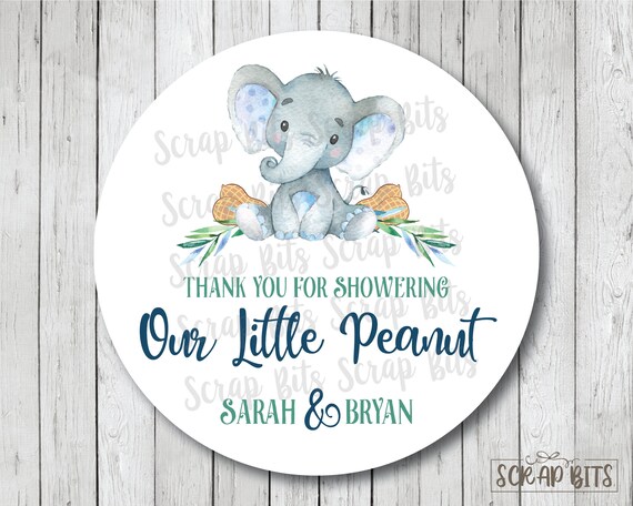 Thank You for Showering Our Little Peanut . Girl Elephant Baby