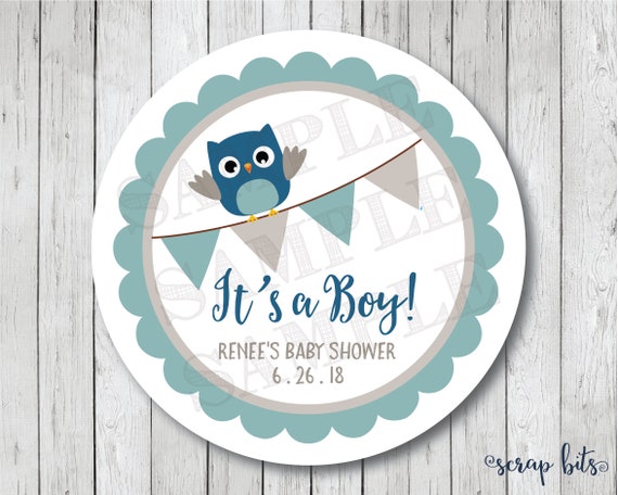 baby shower boy stickers