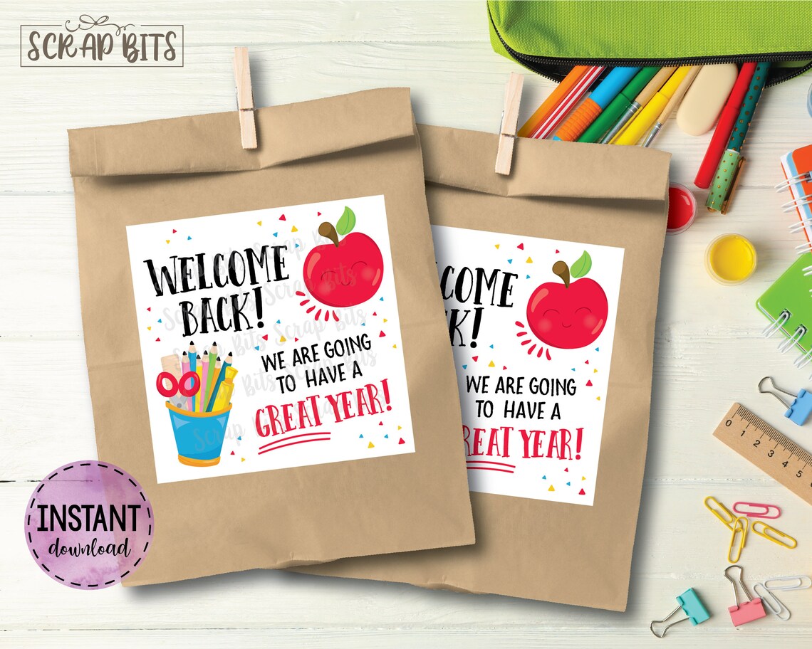 Welcome Back Tags Printable Back to School Tags . Instant - Etsy