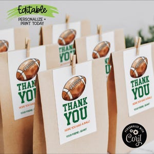 EDITIERBARE Sport-Geburtstags-Tags, Hoffnung, dass Sie einen Ball hatten, Aquarell Fußball druckbare Jungen Sport Party Favor Tags, Leckerli-Beutel-Tags