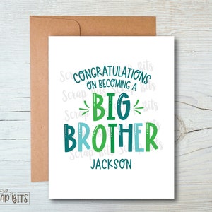 Big Brother Card, Big Brother Congratulations Card, Personalized Big Brother Card, Big Bro Card