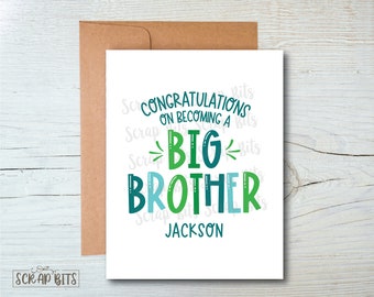 Big Brother Card, Big Brother Congratulations Card, Personalized Big Brother Card, Big Bro Card