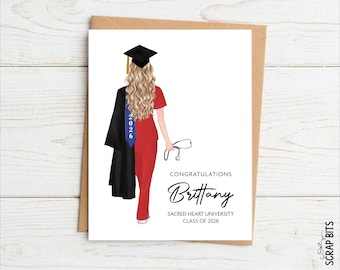 Nurse Graduation Card, Personalized Portrait Card, Congratulations Card for Senior Medical Student, Vet Tech, Grad Party