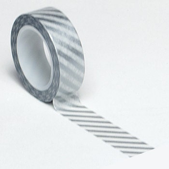 Silver Diagonal Stripe Washi Tape . 10 Yards 1 Roll - Etsy