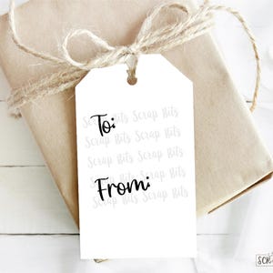 Étiquettes cadeaux pour anniversaire, Noël, étiquettes minimales, aucune personnalisation, vierges blanches ou kraft, imprimées et expédiées. Quantité 10
