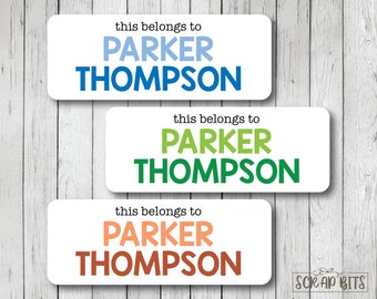 Personalized Name Labels, This Belongs To Boy . School Labels, Daycare Labels, Book Labels, Belonging Labels . Waterproof or Matte