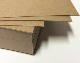 5x7 Recycled Chipboard Sheets, Kraft Brown Pads, Blank Flat Chipboard Cards or Models, Photo Backer, Packaging, Art . Pack of 25