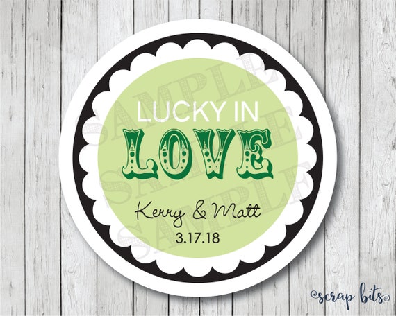 Lucky in Love Personalized Stickers Wedding Stickers Wedding