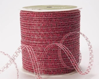Red Iridescent Sparkle Self Curling Ribbon. 5 yards (15 feet) . 1/8" inch