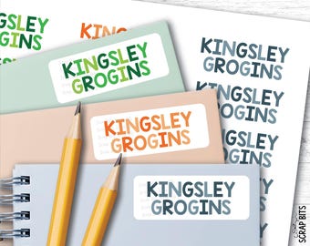 Tri Color Boy Bold Name Labels, Personalized Waterproof Kids Name Stickers for School, Daycare & Preschool, Custom Belonging Labels