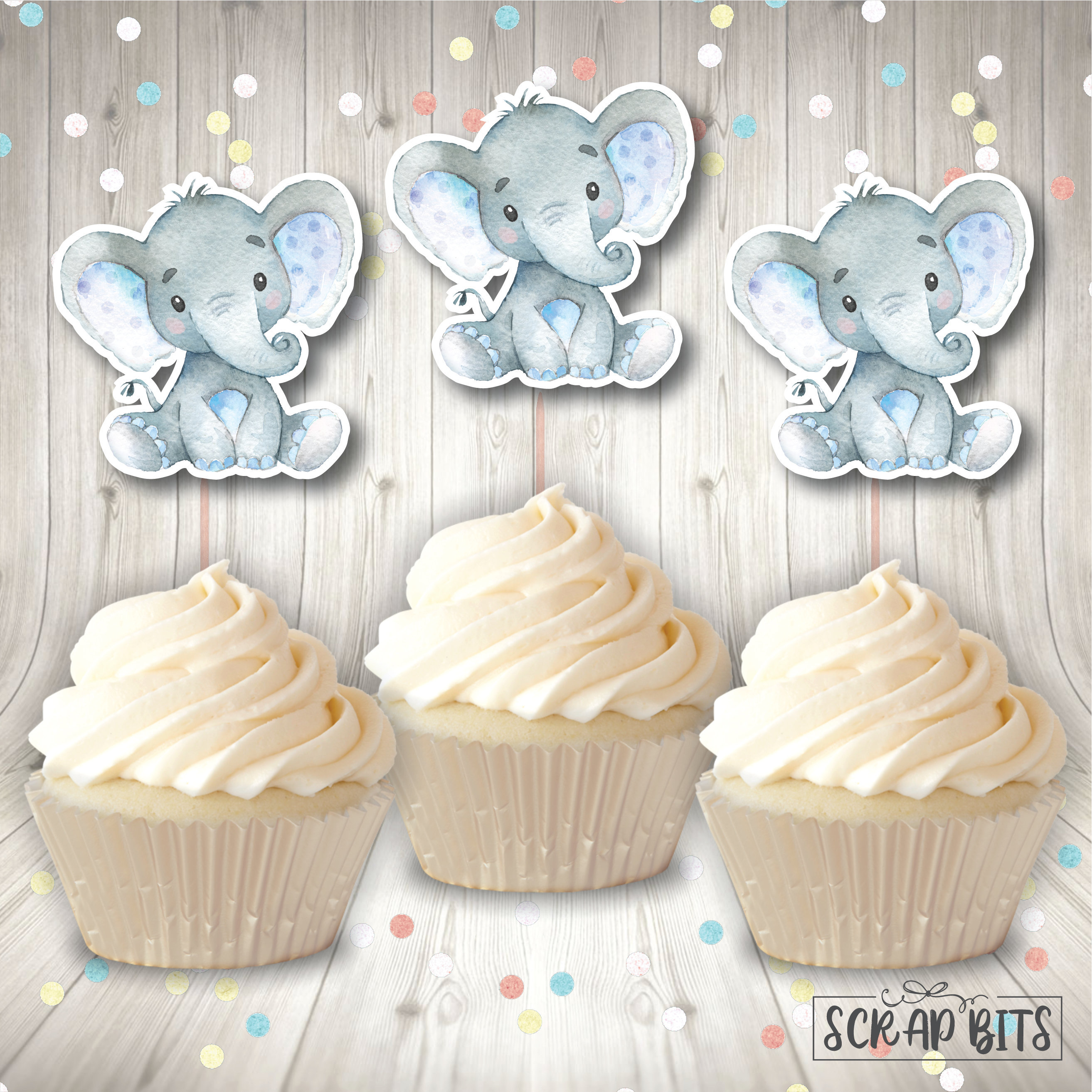 Watercolor Elephant Cupcake Toppers Diy Cupcake Topper Kit Etsy Watercolor Elephant Cupcake Toppers Diy Cupcake Topper Kit Etsy