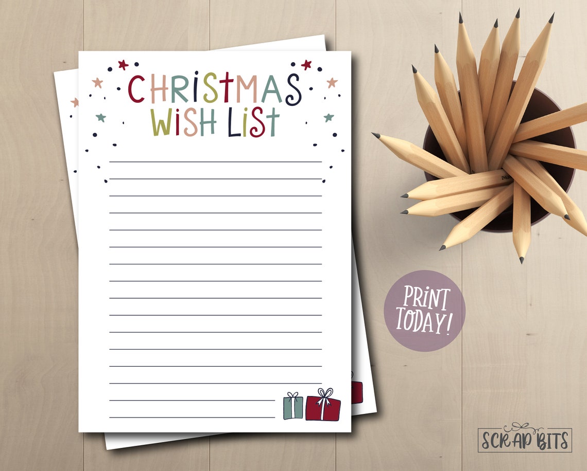 Christmas Wish List . Printable Christmas List . Printable - Etsy