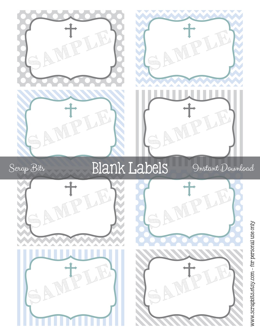 Instant Download . Printable Cross Labels Printable Blank - Etsy