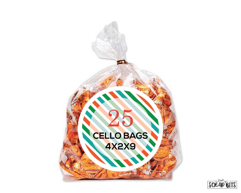 25 Cello Bags . Clear Treat Bags or Candy Bags With Gusset . Etsy