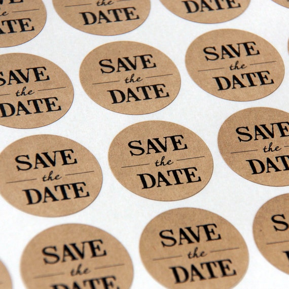 Save Date Stickers . Kraft Stickers or Envelope - Etsy