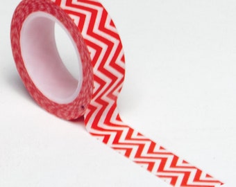 Cheurón rojo Washi Tape. 10 yardas (1 rollo)