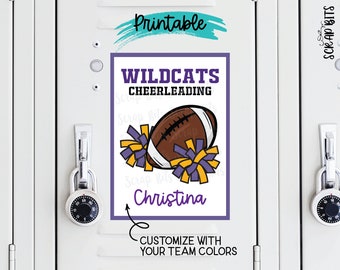 Football Cheerleader Locker Sign, Personalized Cheerleader Name Sign, Competition Door Sign, Printable Cheerleading Sign Digital Download