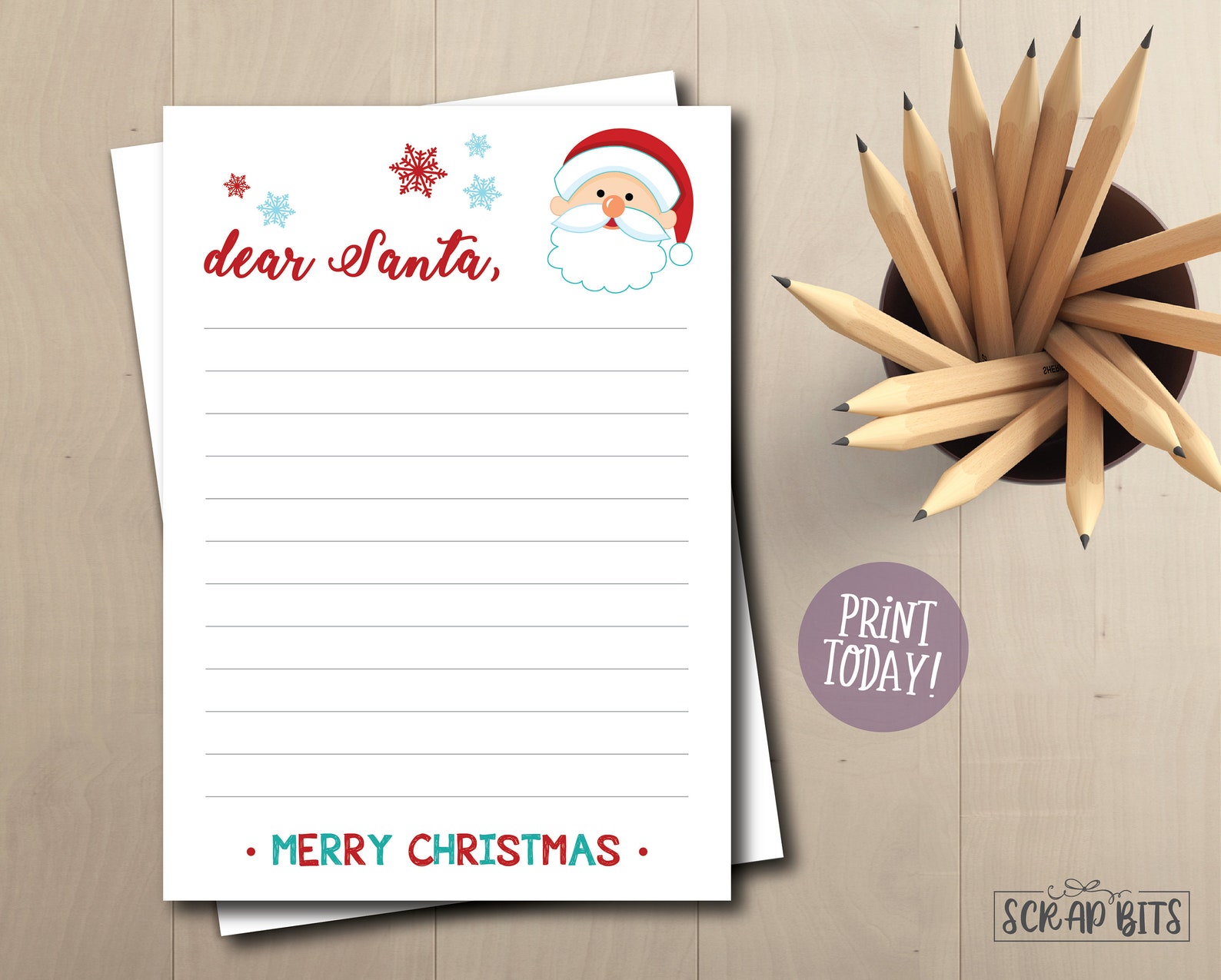 Dear Santa Printable Christmas List . Printable Holiday List Etsy