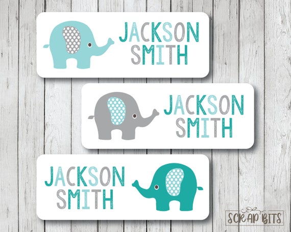 Name Labels For Daycare: Elephant Daycare Labels