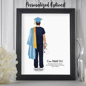 Personalized Male Nurse Graduation Print . Nursing School | Etsy