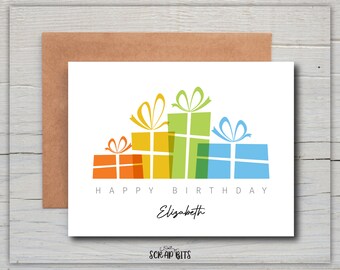 Happy Birthday Card, Personalized Birthday Card, Gift Cluster