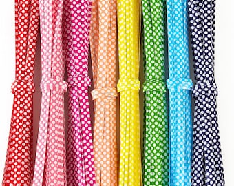 25 Polka Dot Twist Ties, 4 Inch Wired Twist Ties for Goodie Bags, Bread Bags