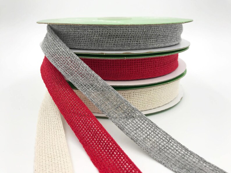 34 Inch Soft Open Weave Ribbon Grey Burlap Ribbon 3 yards