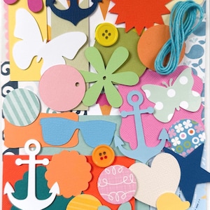 Pacchetto di ispirazione per il diario SUMMER Mystery Junk, abbellimenti per album e oggetti effimeri, kit per lavoretti con carta, materiali per collage e diario artistico