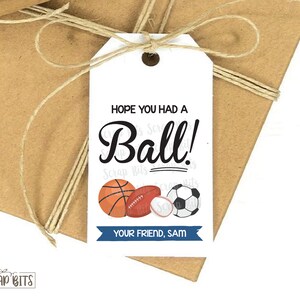 Sport Favor Tags, Hoffnung hattest du einen Ball Tags, personalisierte Geburtstag Favor Tags. 2x3,5 Zoll Menge 10