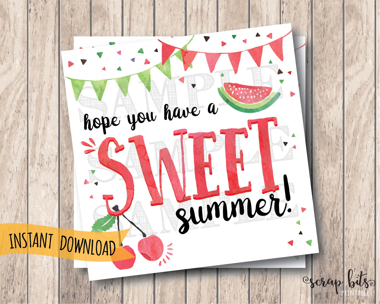 Instant Download Printable Sweet Summer Tags Hope You Have A | Etsy