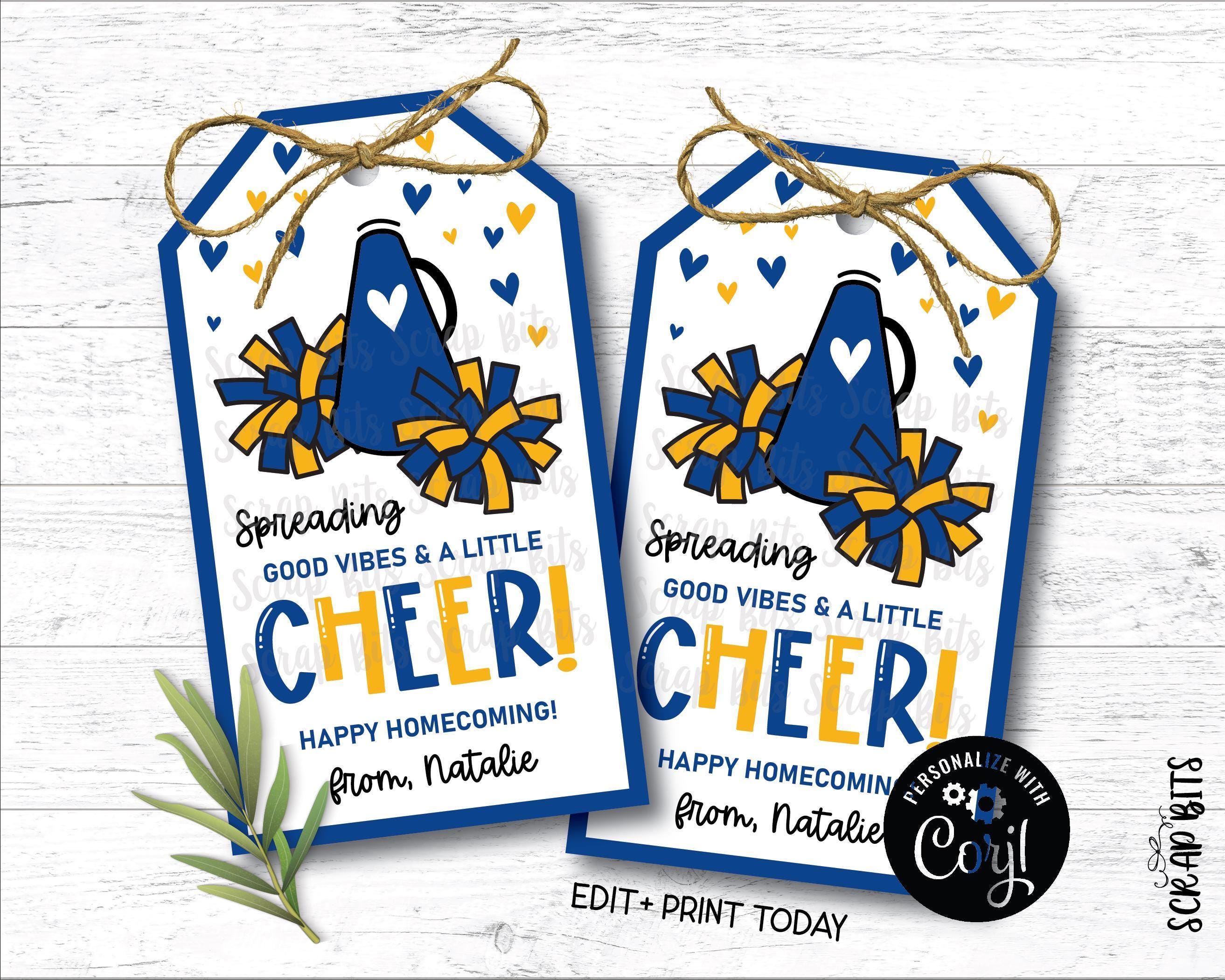 Printable Cheerleading Tags, Spreading A Little Cheer, Treat Bag