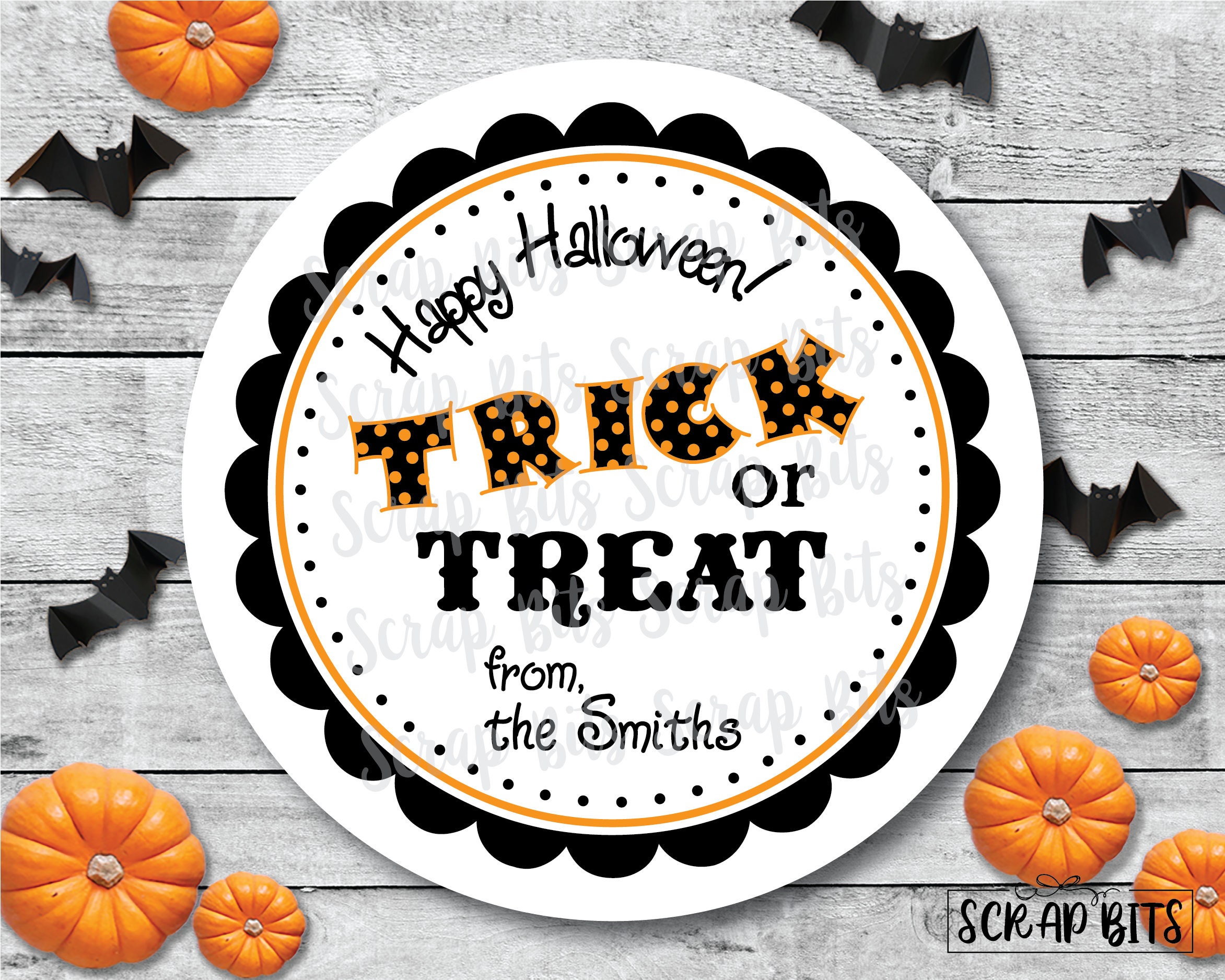 Trick or Treat Dots . Halloween Treat Bag Stickers . Etsy