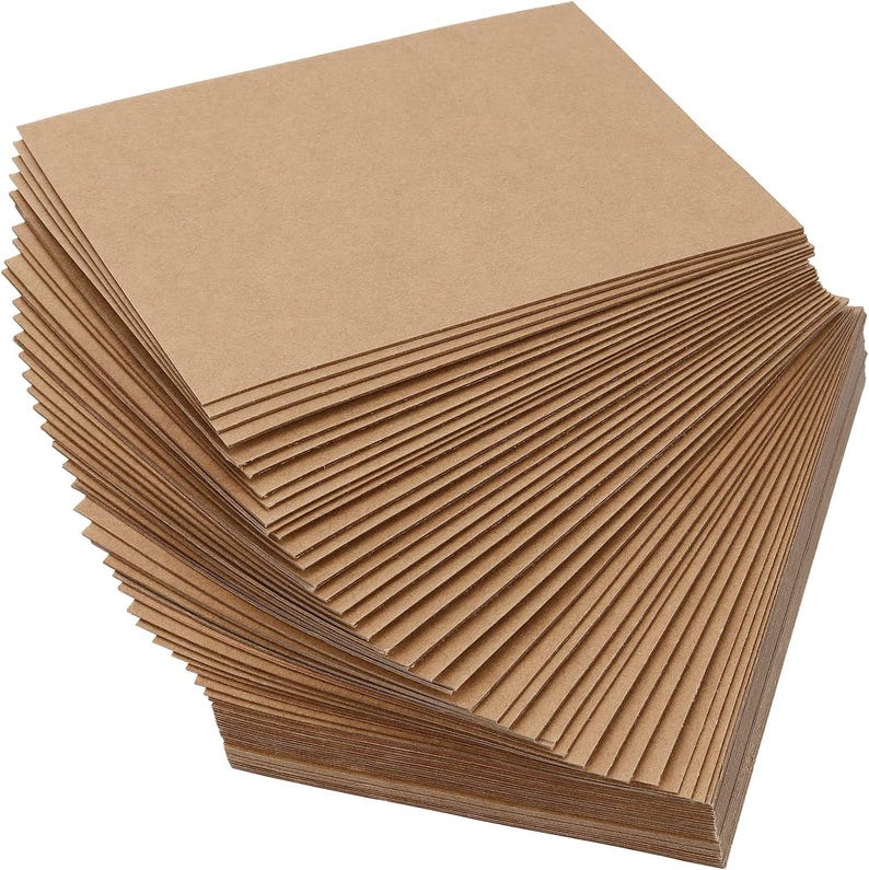 5x7 Recycled Chipboard Sheets, Kraft Brown Pads, Blank Flat Chipboard Cards or Models, Photo Backer, Packaging, Art . Pack of 25 image 4